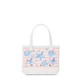 Bitty Bogg Bag - Pink Stripes & Blue Shells