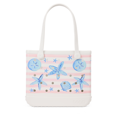 Baby Bogg Bag - Pink Stripes & Blue Shells