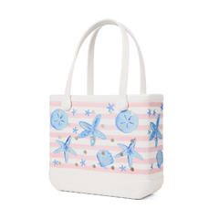 Baby Bogg Bag - Pink Stripes & Blue Shells