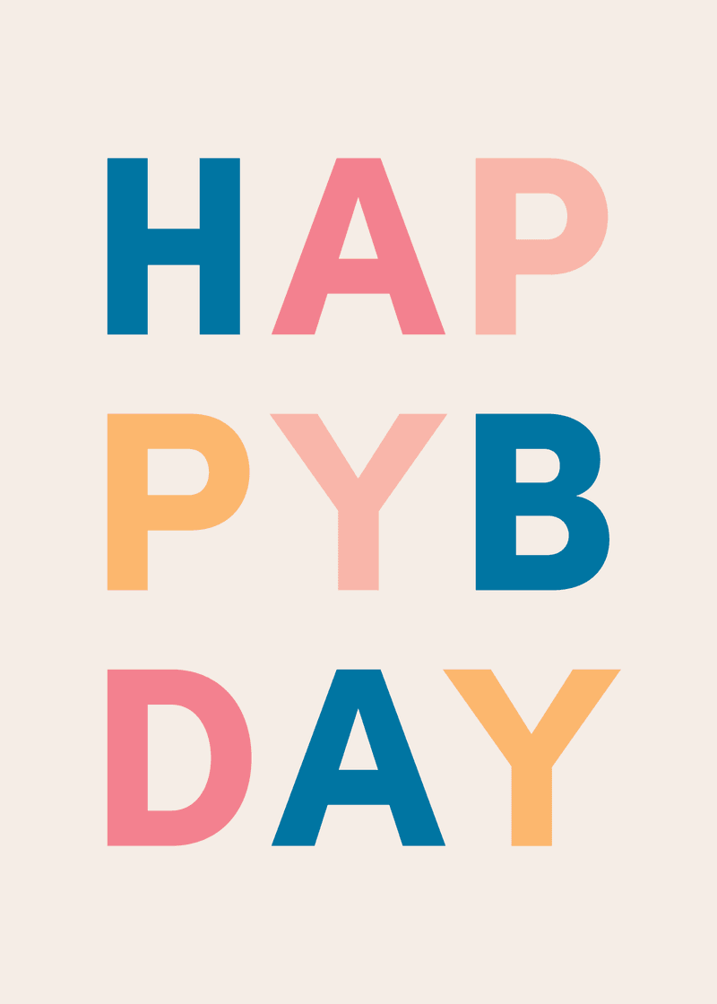 Happy Birthday Letters Greeting Card
