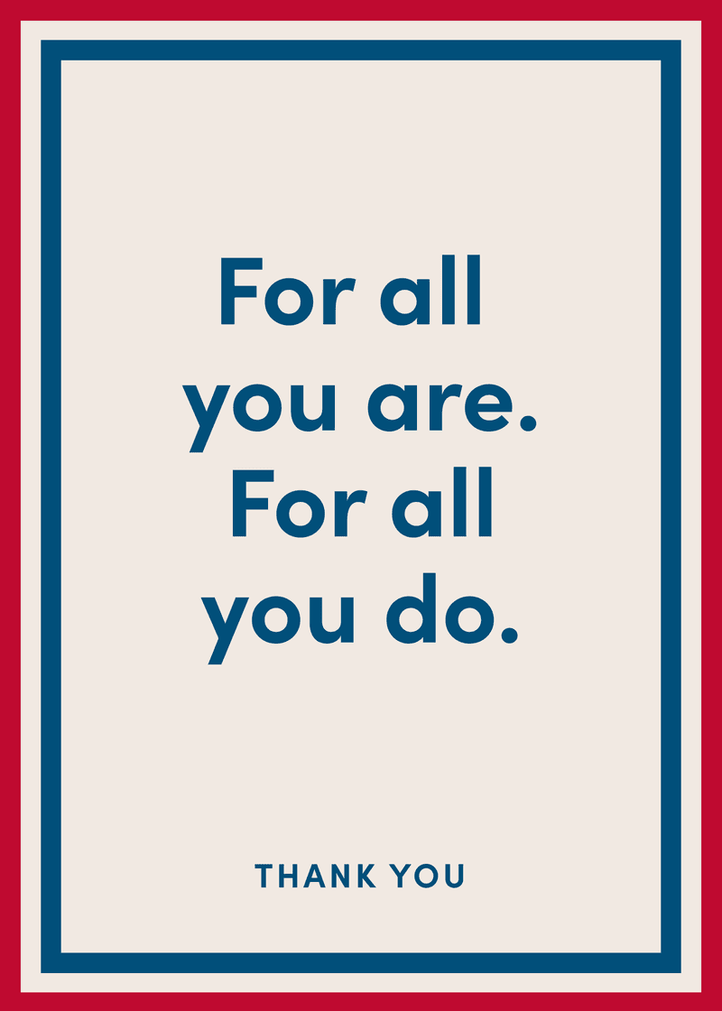 Thank You For All You Do Greeting Card