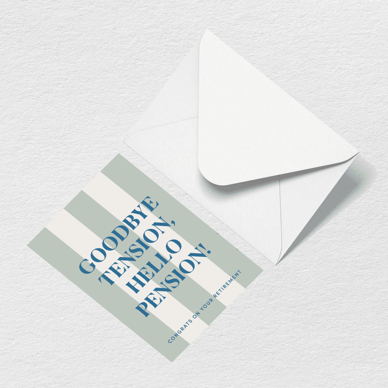 Hello Pension Greeting Card