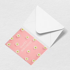 Happy Birthday Flowers Greeting Card